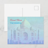 Carte postale du Taj Mahal indien (Devant / Derrière)
