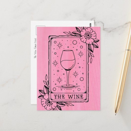 Carte Postale du Tarot du Vin (Devant/Arrière en situation)