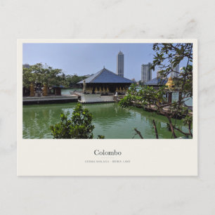 Carte postale du temple Seema Malaka sur le lac Be