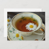 Carte postale du temps du thé pour postcrossing (Devant / Derrière)