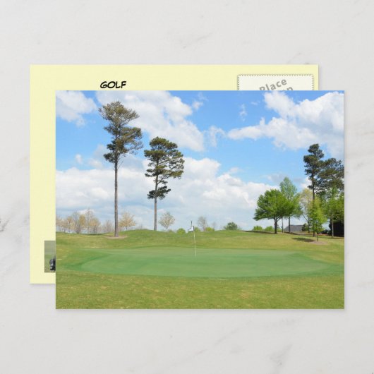 Carte postale du terrain de golf (Devant / Derrière)