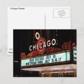 Carte postale du théâtre de Chicago (Devant / Derrière)