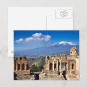 Carte postale du théâtre grec de Taormine en Sicil (Devant / Derrière)