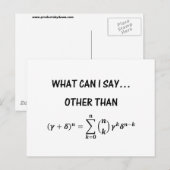 Carte postale du théorème binomial (Devant / Derrière)