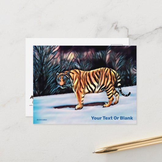 Carte postale du Tigre de Sibérie (Devant/Arrière en situation)
