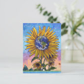 Carte postale du tournesol Terre (Debout devant)