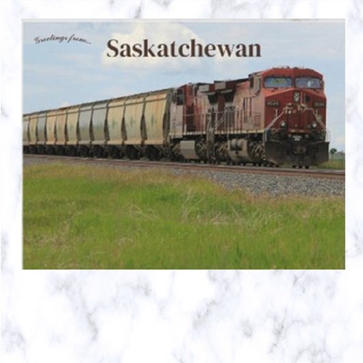 Carte postale du train à Indian Head Saskatchewan