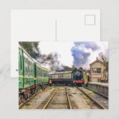 Carte postale du train à vapeur (Devant / Derrière)