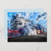 carte postale du train à vapeur (Devant / Derrière)