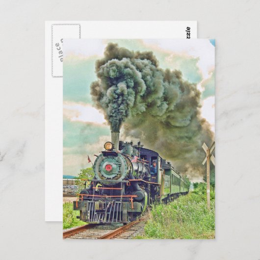 Carte postale du train à vapeur (Devant / Derrière)