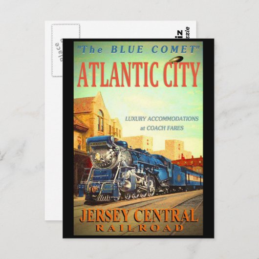 Carte postale du train Blue Comet (Devant / Derrière)