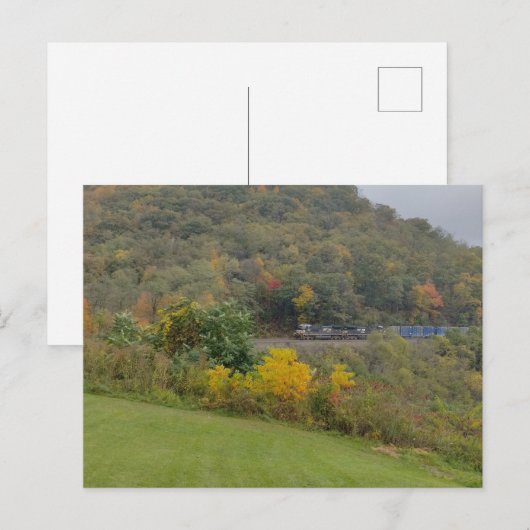 carte postale du train d'automne (Devant / Derrière)