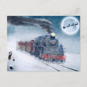 Carte postale du train de Noël