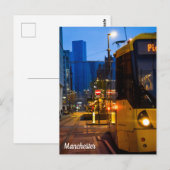 Carte postale du tram Piccadilly Gardens de Manche (Devant / Derrière)