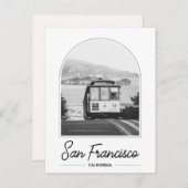 Carte postale du tramway noir et blanc de San Fran (Devant / Derrière)