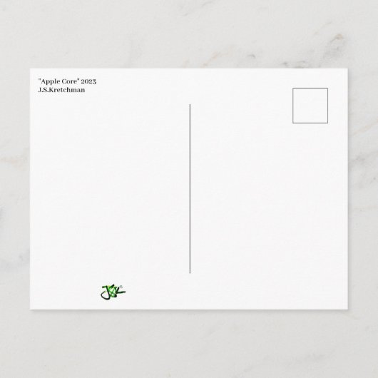 Carte postale du trognon de pomme (Dos)