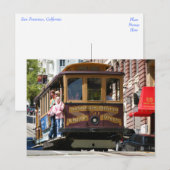 Carte postale du trolley de San Francisco Californ (Devant / Derrière)