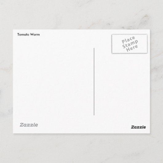 Carte postale du ver de tomate (Dos)