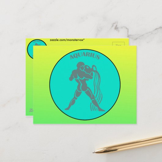 Carte postale du Verseau (Devant/Arrière en situation)