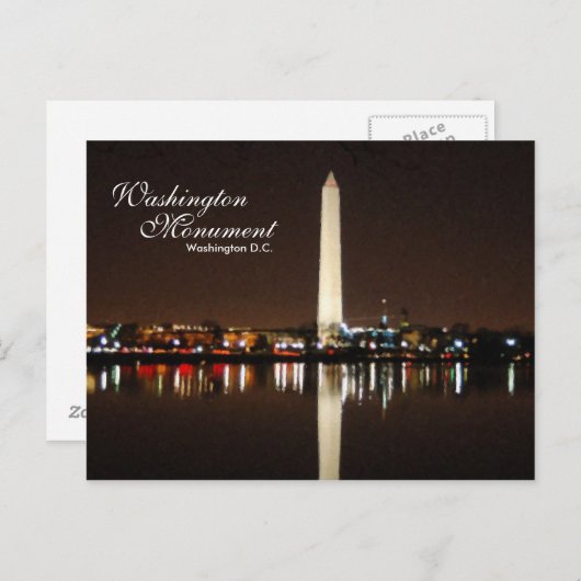 Carte postale du Washington Monument (Devant / Derrière)