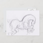 Carte postale du zodiaque de l'année du cheval 3 D (Devant / Derrière)