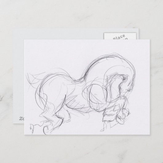 Carte postale du zodiaque de l'année du cheval 3 D (Devant / Derrière)