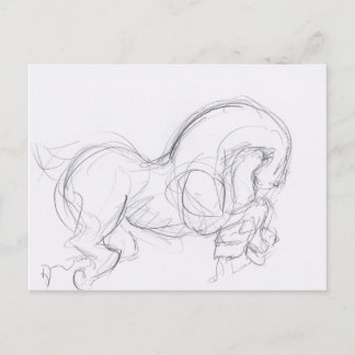 Carte postale du zodiaque de l'année du cheval 3 D