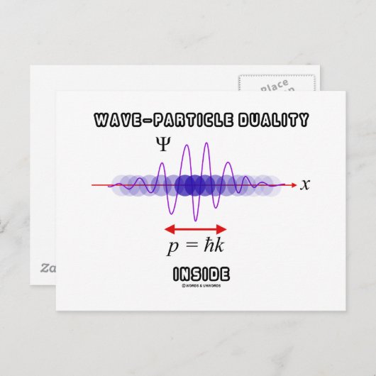 Carte Postale Dualité des particules dans l'incertitude Principe (Devant / Derrière)