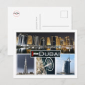 Carte Postale Dubaï - Burj Khalifa - tour de la marina - (Devant / Derrière)