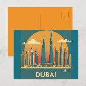 Carte Postale Dubai Coast Voyage Rétro (Devant / Derrière)