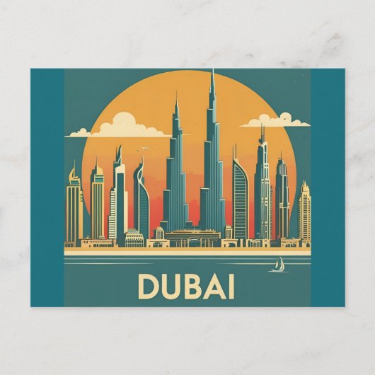 Carte Postale Dubai Coast Voyage Rétro (Devant)