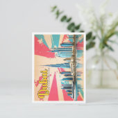 Carte Postale Dubaï EAU Pop Art Illustration de voyage (Debout devant)