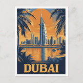Carte Postale Dubaï Émirats arabes unis Illustration Voyage (Devant)