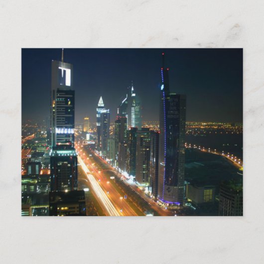 Carte postale Dubai Night Skyline, Arabie Saoudite (Devant)