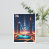 Carte Postale Dubaï Skyline Night Travel (Debout devant)