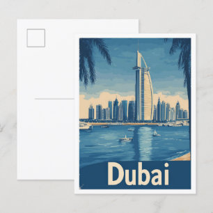 Carte Postale Dubai United Arab Emirates Travel Illustration