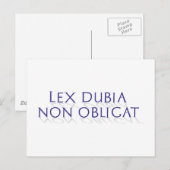Carte Postale dubia (Devant / Derrière)