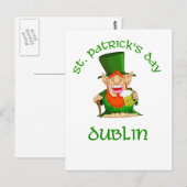 Carte Postale ~ Dublin du jour de St Patrick (Devant / Derrière)