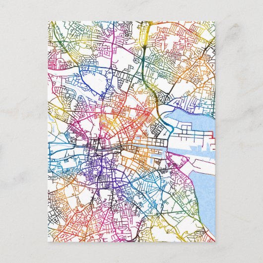 Carte Postale Dublin Ireland City Map (Devant)