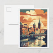 Carte Postale Dublin Irlande Art Travel Place, illustration (Devant / Derrière)