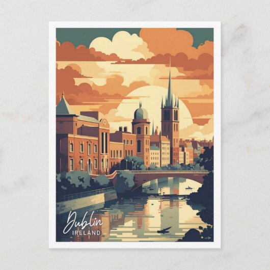 Carte Postale Dublin Irlande Art Travel Place, illustration (Devant)