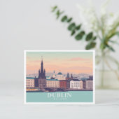 Carte Postale Dublin Irlande Pastel Travel Design (Debout devant)
