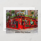 Carte Postale Dublin Irlande pub & rue pavée (Devant / Derrière)