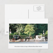 Carte Postale Dublin Irlande, Stephens Green Horse carrioles (Devant / Derrière)