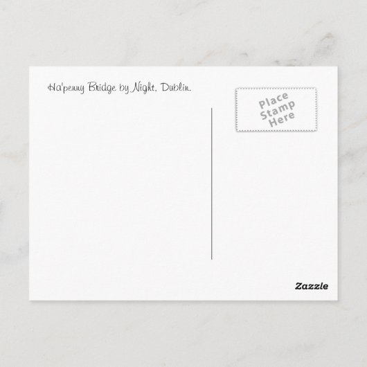 Carte Postale Dublin par nuit (Dos)