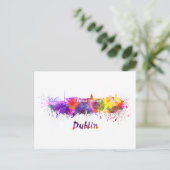 Carte Postale Dublin skyline in watercolor (Debout devant)