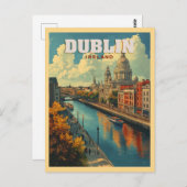 Carte Postale Dublin Ville Irlande - Voyage Rétro (Devant / Derrière)