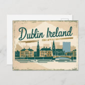 Carte Postale Dublin vintage, Irlande (Devant / Derrière)