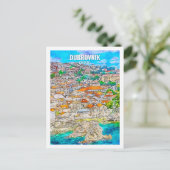 Carte Postale Dubrovnik Croatie Lieu de voyage Aquarelle (Debout devant)