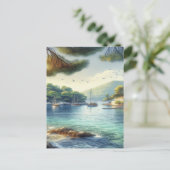 Carte Postale Dubrovnik Croatie Mljet île aquarelle (Debout devant)